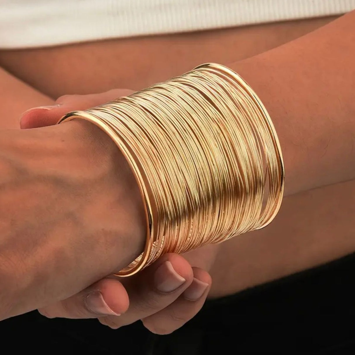 Golden Threads Cuff Bangle