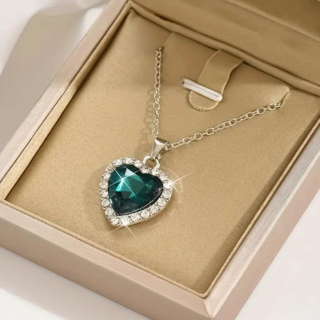 Mystic Emerald Heart Necklace