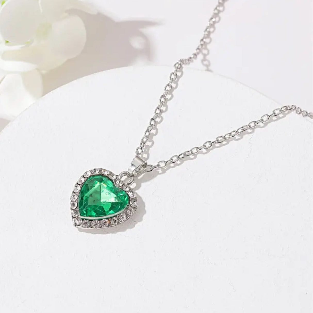 Mystic Emerald Heart Necklace