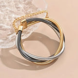 TriTone Elegance Bangle